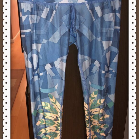 teeki Shards Geometric Stretchy Hot Yoga Pants Leggings High Waist Rise Size S - Picture 2 of 5